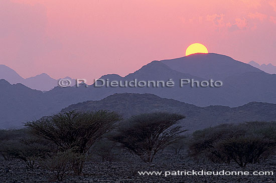 Khatmat Milahah plains, Hajar mountains at sunset, OMAN  (OM10239)