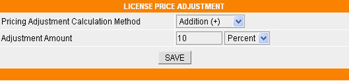 license price adjustment