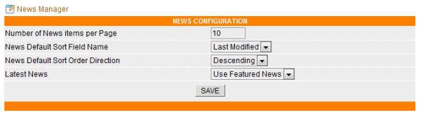 news configuration