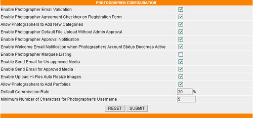 photographer setting