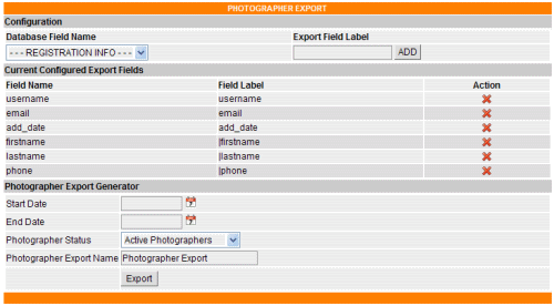 customer export form