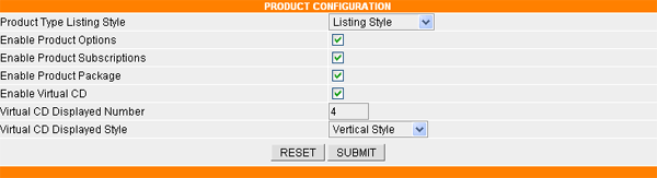 product type config