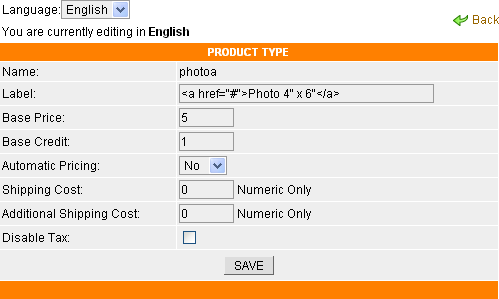 product type edit