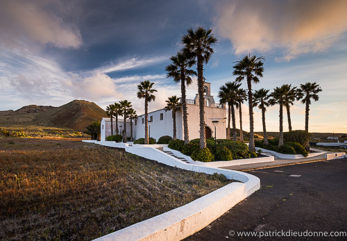 Church and palm trees, Lanzarote