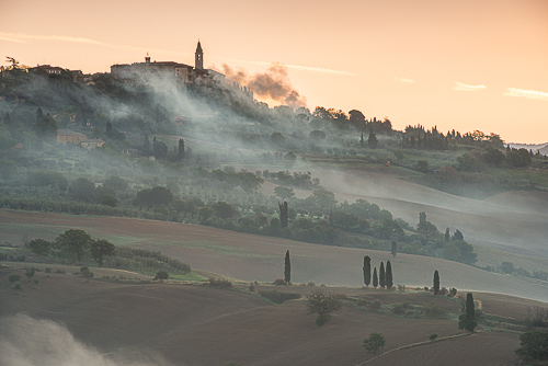 Pienza au loin